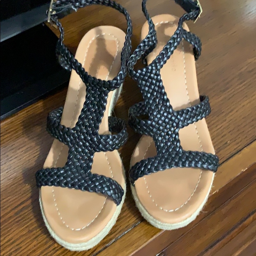 Kate spade black leather espadrilles size 7